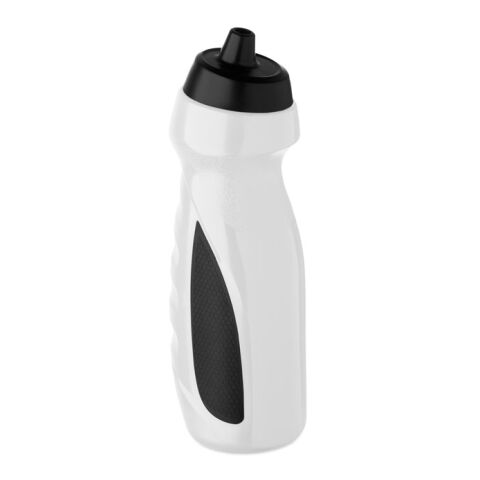 Werbeartikel Sport-Trinkflasche 700ml aus robustem Kunststoff bruchsicher & leicht für Fitness & Freizeit – weiß – mit Logo bedruckt