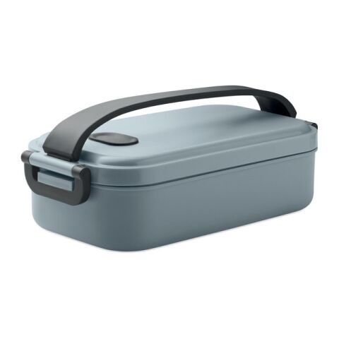 Werbeartikel Lunchbox – petrol – mit Logo bedruckt 800 ml luftdicht mit Halteklammern für Büro und Alltag