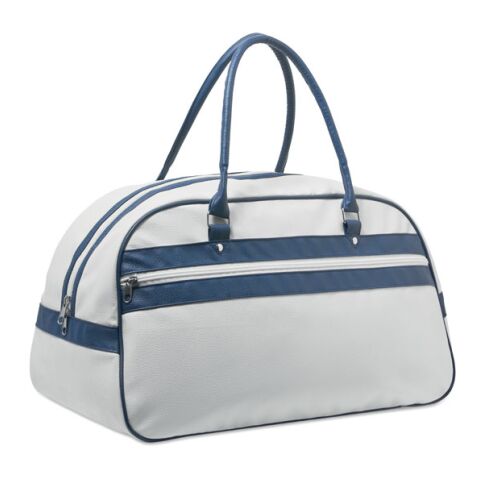 Werbeartikel Sporttasche PU – weiß – mit Logo bedruckt