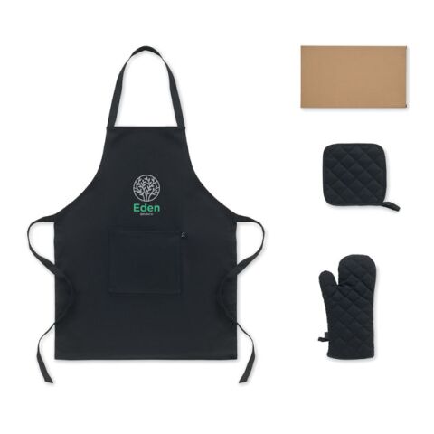 Küchen-Set recy. Baumwolle schwarz