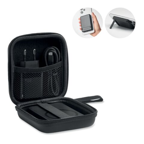 Reise-Set 5000mAh Powerbank schwarz