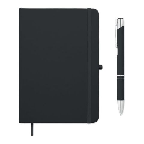 DIN A5 Notizbuch mit Kuli schwarz | ohne Werbeanbringung | Nicht verfügbar | Nicht verfügbar | Nicht verfügbar