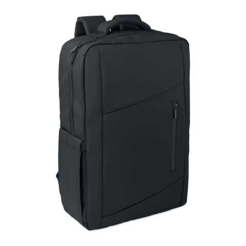 15" PU RPET Laptop-Rucksack schwarz | ohne Werbeanbringung | Nicht verfügbar | Nicht verfügbar | Nicht verfügbar