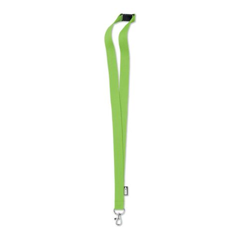 Werbeartikel Schlüsselband RPET – limette – nachhaltig mit Logo bedruckt 20mm mit Karabiner & Panikverschluss als Lanyard für Events