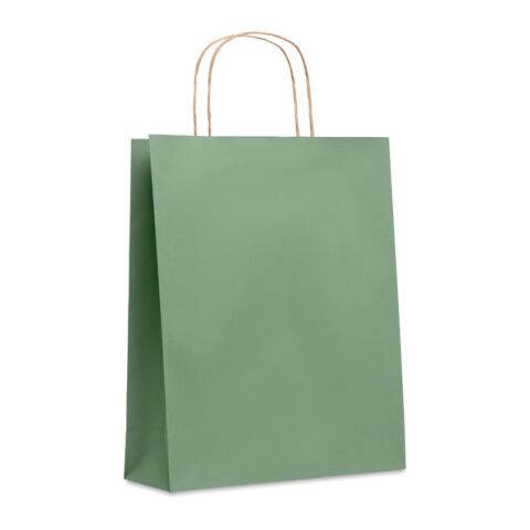 Werbeartikel Papiertüte, medium 90 g/m² – grün – mit Logo bedruckt