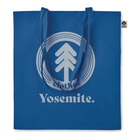 Werbeartikel Bio Baumwolle Einkaufstasche verschiedene Farben – königsblau – mit Logo bedruckt