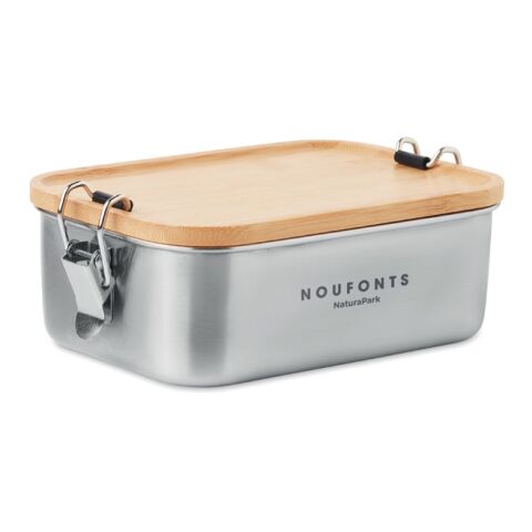 Lunchbox Edelstahl mit Bambusdeckel holzfarben | ohne Werbeanbringung | Nicht verfügbar | Nicht verfügbar | Nicht verfügbar