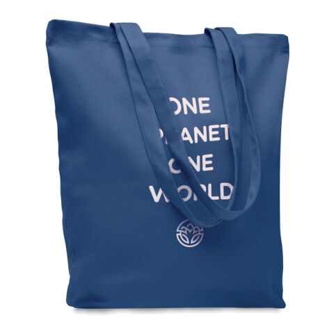 Werbeartikel Einkaufstasche Canvas 270 g/m² – blau – mit Logo bedruckt