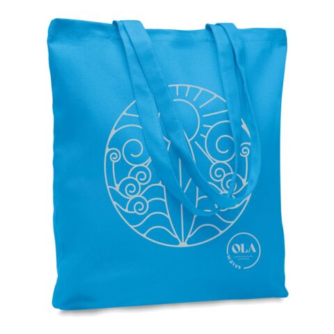 Werbeartikel Einkaufstasche Canvas 270 g/m² – türkis – mit Logo bedruckt