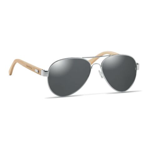 Werbeartikel Sonnenbrille Bambus – schwarz – mit Logo bedruckt