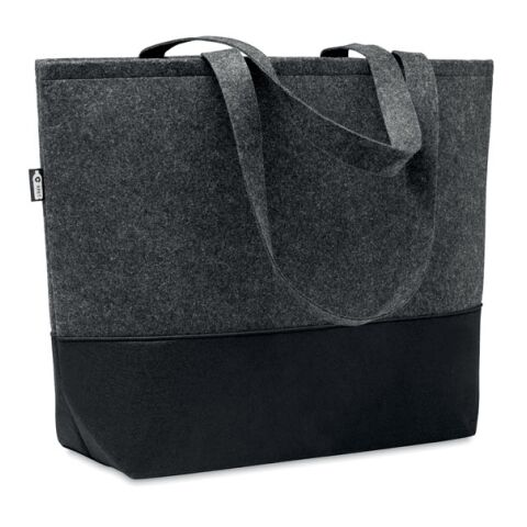 Einkaufstasche RPET-Filz mit farbig Boden dunkelgrau | ohne Werbeanbringung | Nicht verfügbar | Nicht verfügbar | Nicht verfügbar