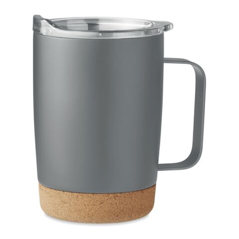 Doppelwandiger Becher 300ml mit Korkboden grau | ohne Werbeanbringung | Nicht verfügbar | Nicht verfügbar
