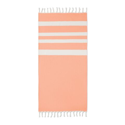 Werbeartikel Strandtuch 140 g/m² – orange – nachhaltig mit Logo bedruckt für Strand-Promotions
