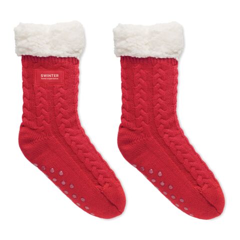 Anti-Rutsch-Socken Gr. L rot | 1-farbiger Rundum-Siebdruck | Mitte | 230 mm x 140 mm | Nicht verfügbar