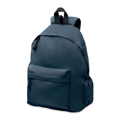 Werbeartikel Rucksack 600D Recycled PET-Polyester – blau – mit Logo bedruckt
