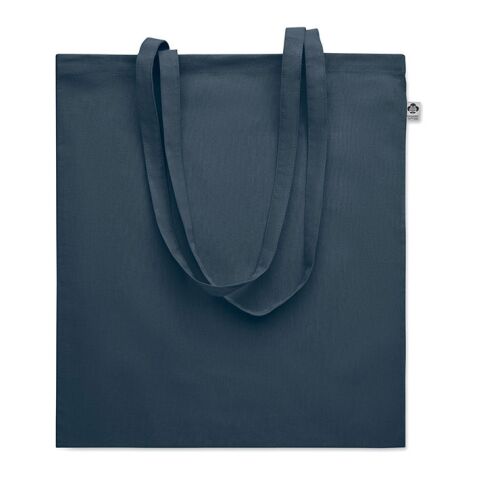 Nachhaltiger Werbeartikel Einkaufstasche aus Biobaumwolle – marineblau – mit Logo bedruckt