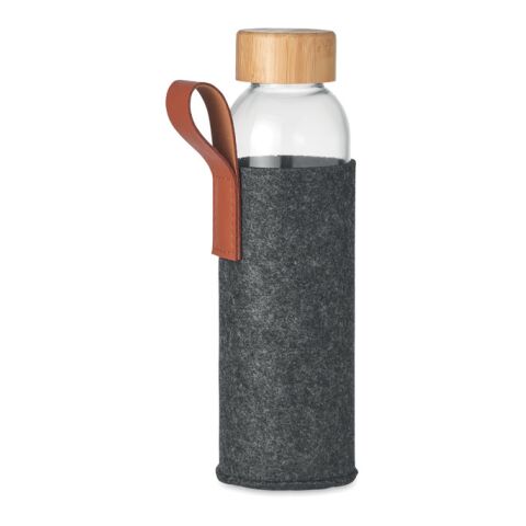 Trinkflasche Glas mit RPET-Polyester-Schutzhülle 500 ml dunkelgrau | ohne Werbeanbringung | Nicht verfügbar | Nicht verfügbar | Nicht verfügbar