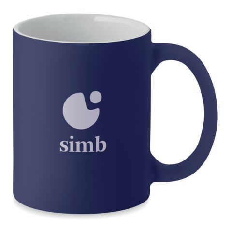 Werbeartikel Kaffeebecher, matt 300 ml – marineblau – mit Logo bedruckt