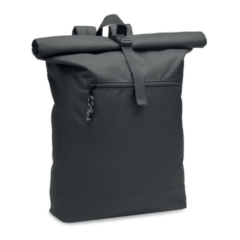 Rolltop-Rucksack 600D RPET schwarz | ohne Werbeanbringung | Nicht verfügbar | Nicht verfügbar | Nicht verfügbar
