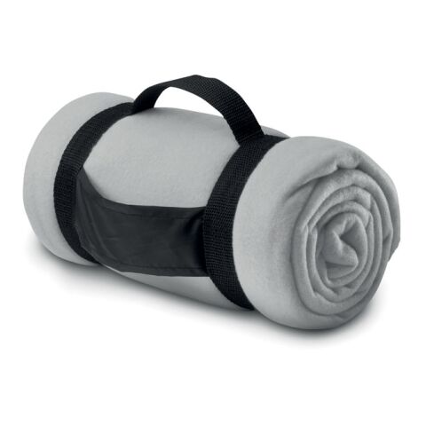 Fleece-Decke mit Trageriemen aus Nylon mattsilber | ohne Werbeanbringung | Nicht verfügbar | Nicht verfügbar | Nicht verfügbar