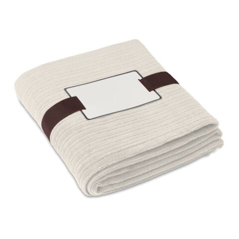 Fleece-Decke mit bedruckbarer Karte beige | ohne Werbeanbringung | Nicht verfügbar | Nicht verfügbar | Nicht verfügbar