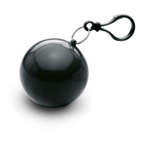 Werbeartikel Regenponcho in Kugel – schwarz – mit Logo bedruckt