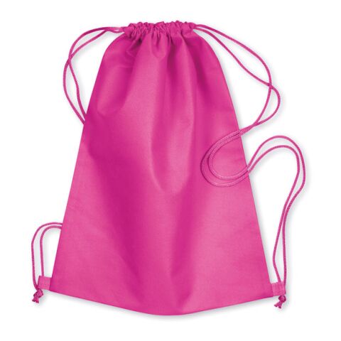 Werbeartikel Beutel mit Kordelzug 33,5 x 42 cm – fuchsia – mit Logo bedruckt