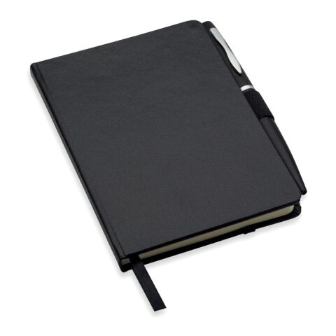 DIN A6 Notizbuch mit Kugelschreiber schwarz | ohne Werbeanbringung | Nicht verfügbar | Nicht verfügbar