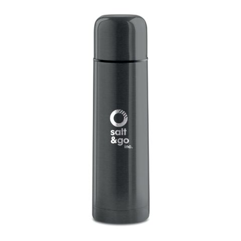 Werbeartikel 500 ml Isolierkanne Edelstahl doppelwandig vakuumisoliert & auslaufsicher – taupe – mit Logo bedruckt