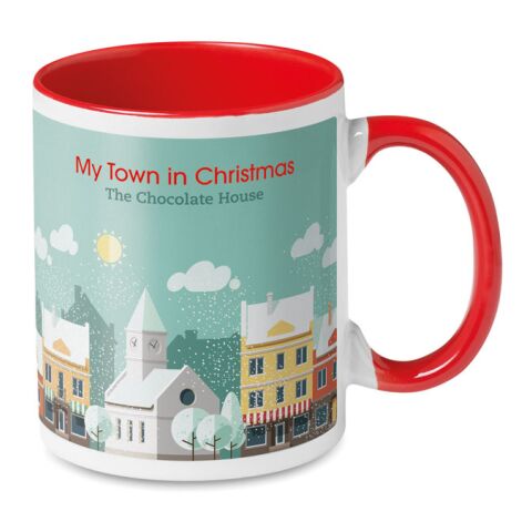 Kaffeebecher mit farbiger Innenseite 300 ml rot | ohne Werbeanbringung | Nicht verfügbar | Nicht verfügbar