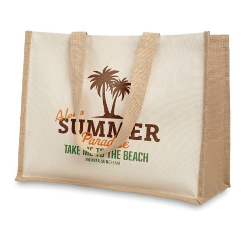 Werbeartikel Jute/Canvas Shopper – beige – mit Logo bedruckt