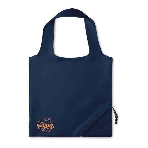 Werbeartikel Faltbare Einkaufstasche mit Kordelzug – blau – mit Logo bedruckt