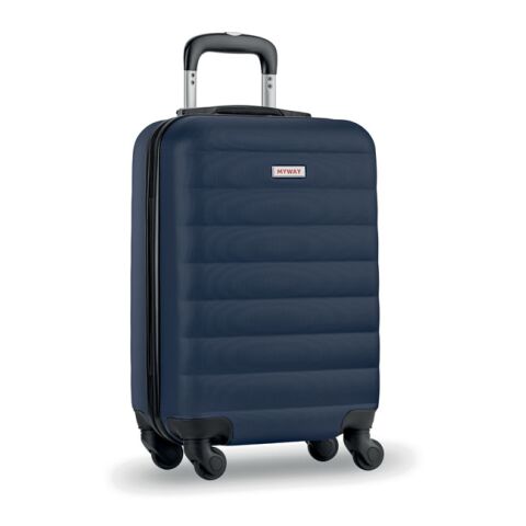 Werbeartikel Hartschalen Trolley – marineblau – mit Logo bedruckt