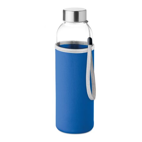 Trinkflasche Glas 500 ml mit Neopren-Schutzhülle königsblau | ohne Werbeanbringung | Nicht verfügbar | Nicht verfügbar | Nicht verfügbar