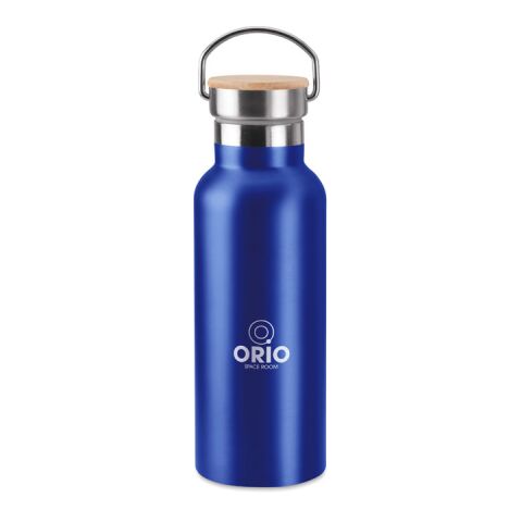 Doppelwandige Trinkflasche mit Bambus Deckel blau | ohne Werbeanbringung | Nicht verfügbar | Nicht verfügbar | Nicht verfügbar