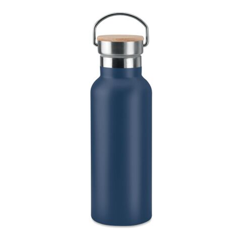 Doppelwandige Trinkflasche mit Bambus Deckel marineblau | ohne Werbeanbringung | Nicht verfügbar | Nicht verfügbar | Nicht verfügbar