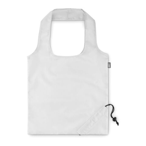 Werbeartikel Faltbare Einkaufstasche RPET – weiß – mit Logo bedruckt