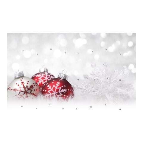 Classic Wand-/Tisch-Adventskalender mit Motivauswahl weiß | Weihnachtskugel | ohne Werbeanbringung