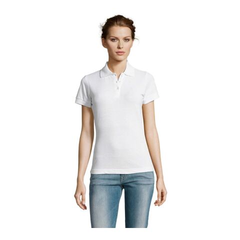 Werbeartikel PRIME DAMEN POLO 200g – weiß – XXL – mit Logo bedruckt