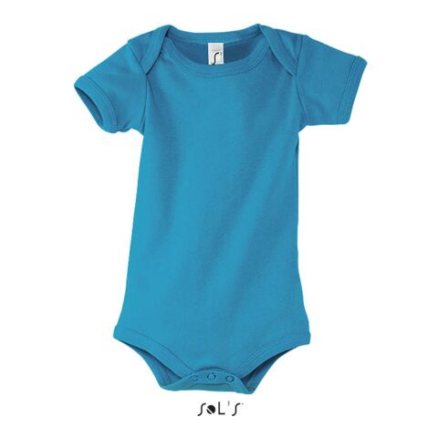 BAMBINO BABY BODY 180g aqua | XXS | 1-farbiger Siebdruck | Vorderseite | 110 mm x 150 mm | Nicht verfügbar