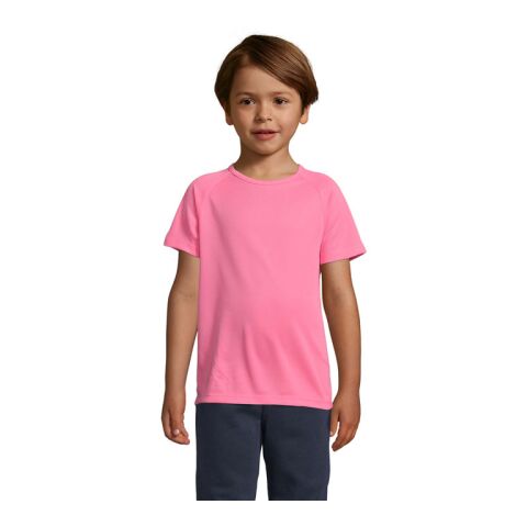 Werbeartikel SPORTY KINDERT-SHIRT 140g – neon rosa 2 – XL – mit Logo bedruckt