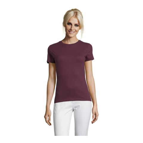 Firmenkleidung SOL'S Regent Damen T-Shirt – burgunder – mit Logo bedruckt 150g taillierter Schnitt Gr. XL