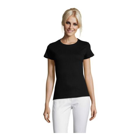 REGENT DAMENT-SHIRT 150g tiefschwarz | XXL | 1-farbiger Siebdruck | Rechter Arm | 100 mm x 70 mm | Nicht verfügbar