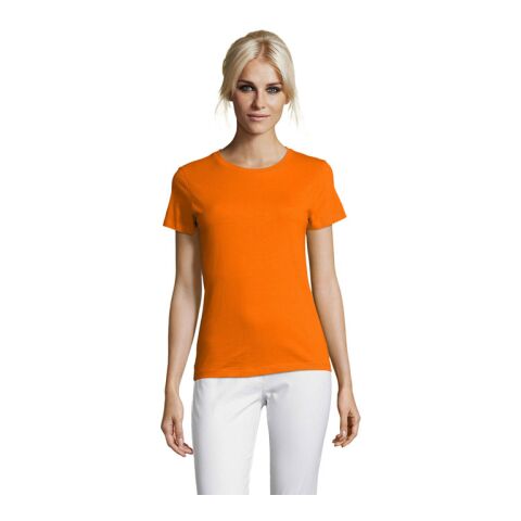 Werbeartikel REGENT DAMENT-SHIRT 150g – orange – 3XL – mit Logo bedruckt
