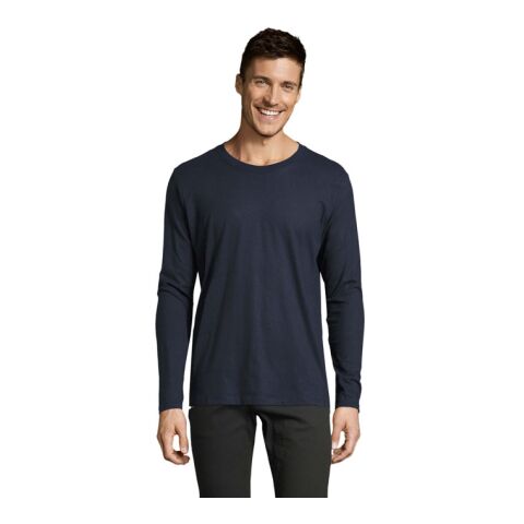 Werbeartikel IMPERIAL LSL MEN T-Shirt190 – navy blau – S – mit Logo bedruckt