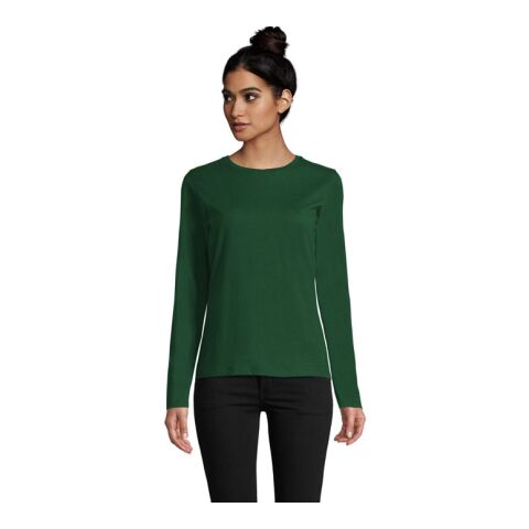 Werbeartikel IMPERIAL Damen lsl 190g – waldgrün – L – mit Logo bedruckt