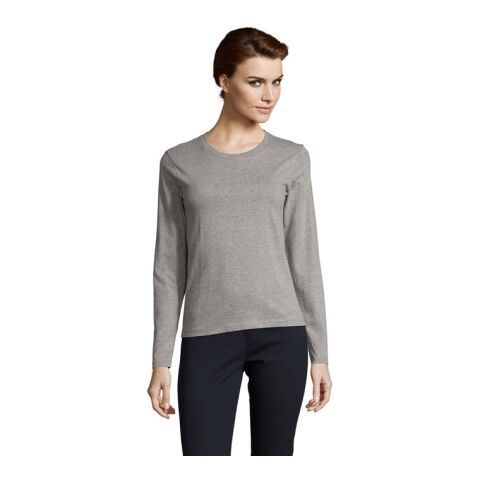IMPERIAL Women lsl 190g grau melange | XL | 1-farbiger Siebdruck | Rückseite | 250 mm x 400 mm | Nicht verfügbar