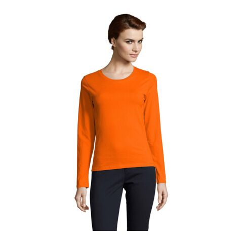 Werbeartikel IMPERIAL Damen lsl 190g – orange – XXL – mit Logo bedruckt