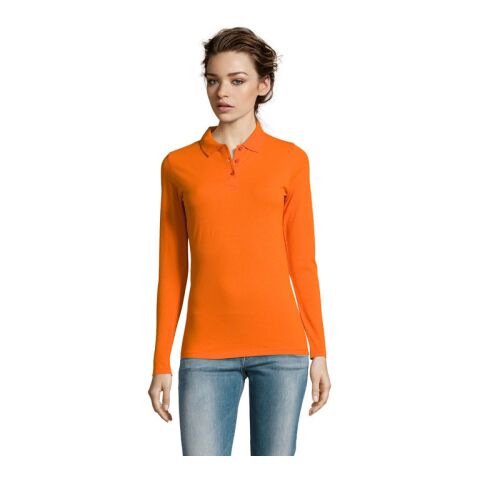 Teamkleidung Poloshirt SOL'S PERFECT DAMEN – orange – mit Logo bedruckt Öko Gr. S