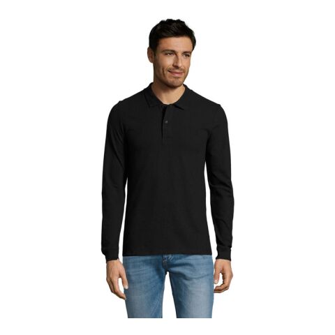 PERFECT MEN LSL POLO 180g schwarz | XXL | 1-color Siebdruck | Vorderseite | 270 mm x 270 mm | Nicht verfügbar